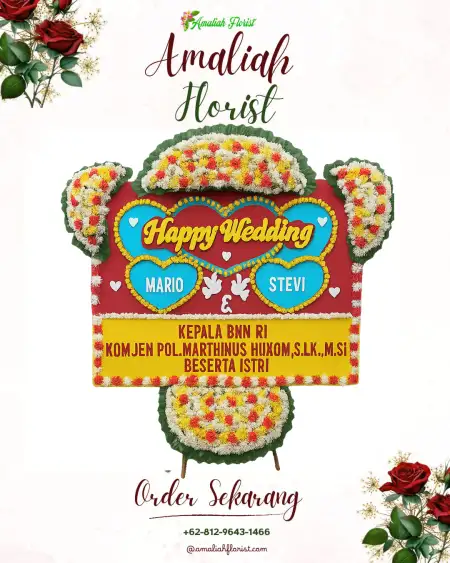Papan Bunga Pernikahan Penagan Ratu
